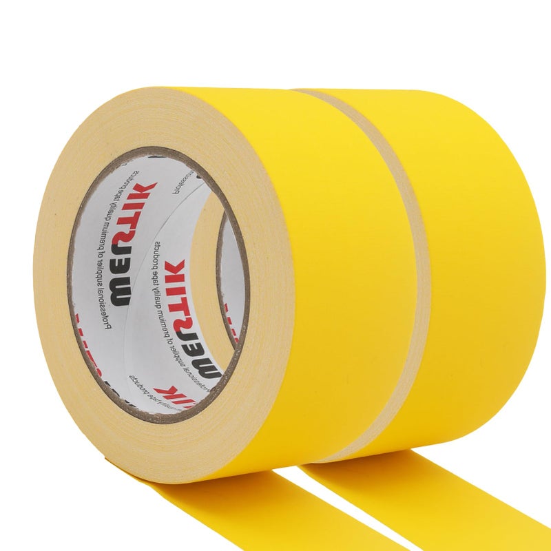 WELSTIK 2 Pack Gaffer Tape Yellow,2" X 33 Yards-10% Longer-Heavy Duty Gaffer Floor Tape Matte Finish for Film Schools, Box-Sealing,Non-Reflective Easy to rip - Image 1